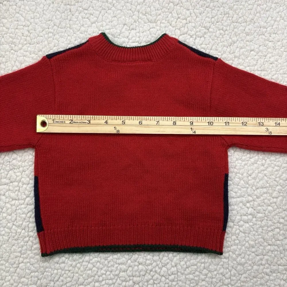 B.T. Kids Christmas Sweater Santa's Reindeer Vintage Y2K 12 Months‎ 3D Knit